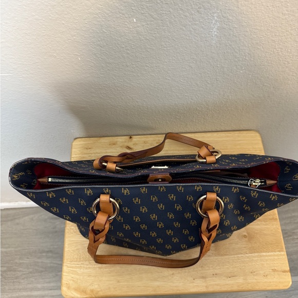 Dooney & Bourke Blue and Brown Signature Large Tote - Picture 10 of 14